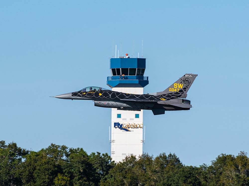 Viper Demo Team, buzzing the LAL tower during a winter airshow